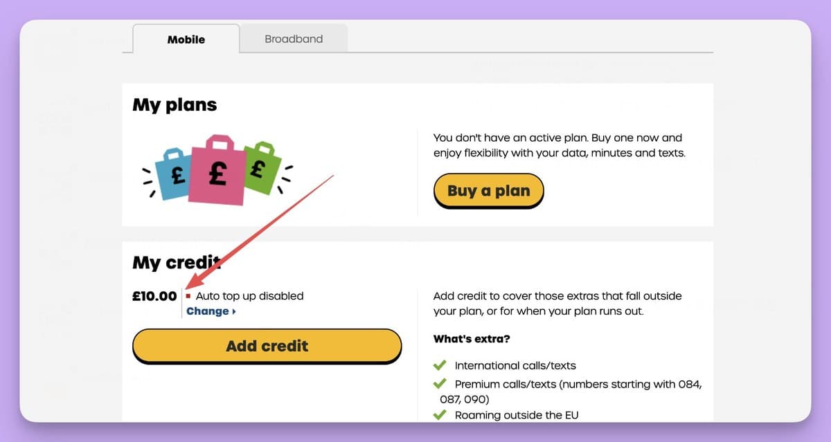 giffgaff 激活流程页面截图