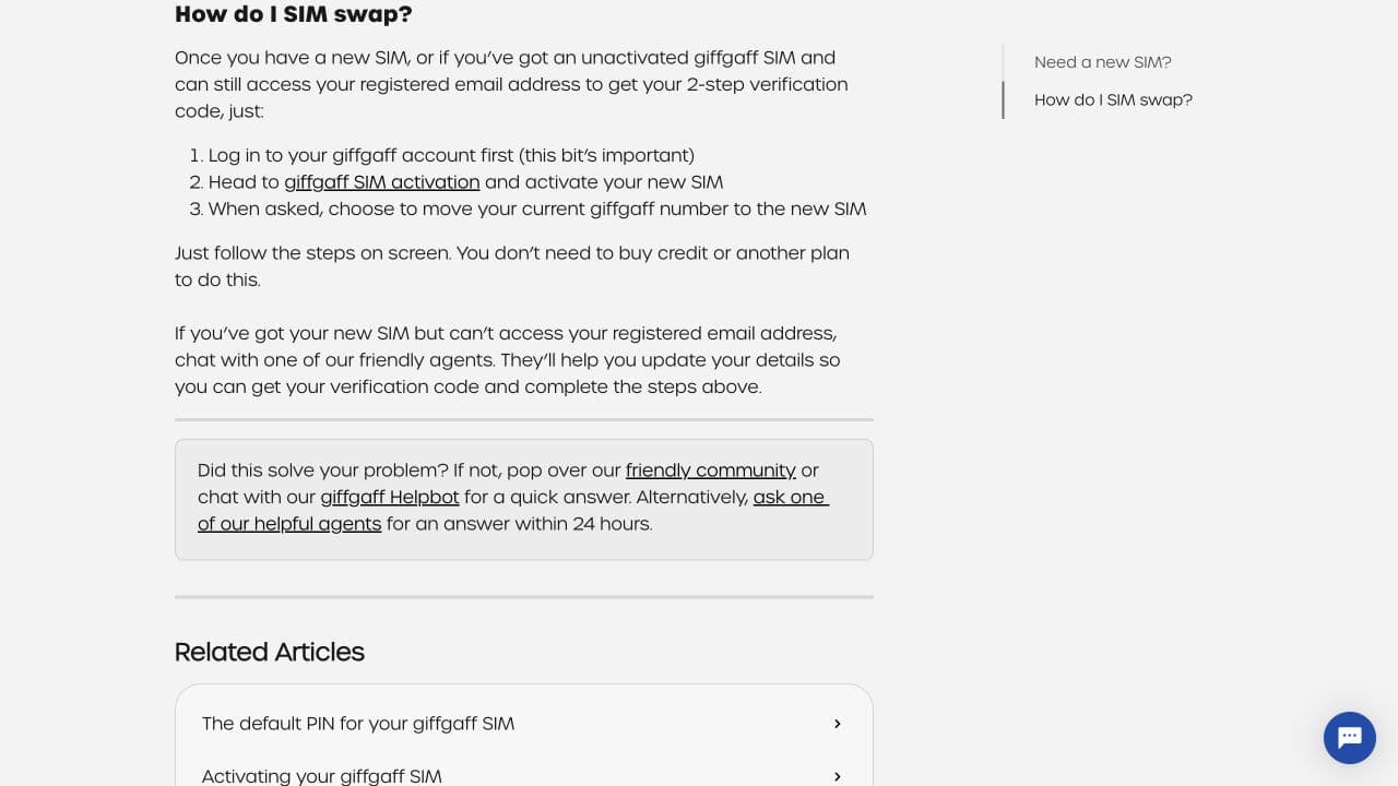giffgaff 官方换卡步骤说明